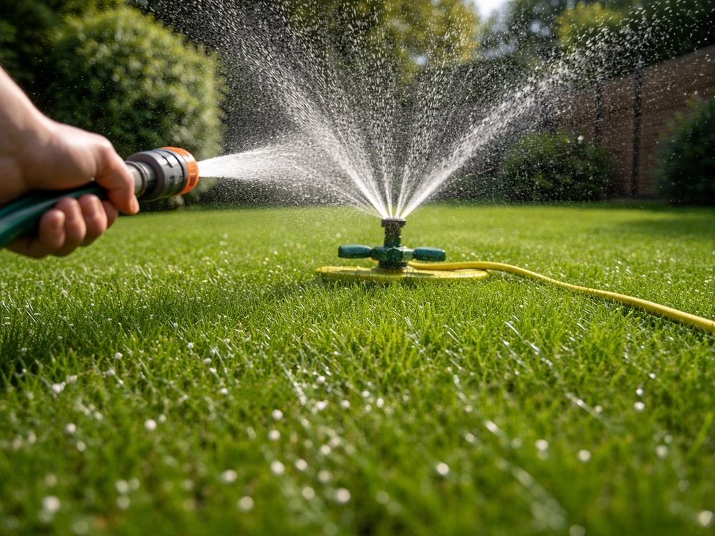 Gazon sproeien na bemesten: wanneer, hoeveel en hoe